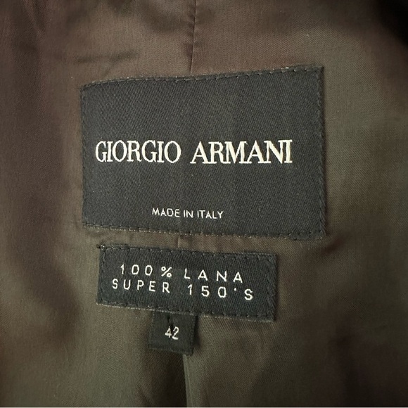 Giorgio Armani Black Label Womens 6 Blazer Brown Virgin Wool - Picture 4 of 13